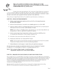 The Law Society of Upper Canada Checklist to the Application for Licence by Way of Licensing Examinations Under Subsection 9(1) of By-Law 4