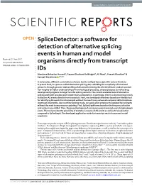 A Software for Detection of Alternative Splicing Events in Human