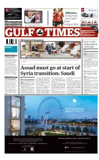Assad Must Go at Start of Syria Transition: Saudi