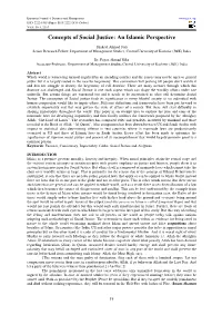 Concepts of Social Justice: an Islamic Perspective