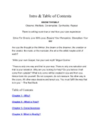 Intro & Table of Contents