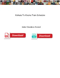Kolkata to Khulna Train Schedule