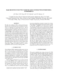 Rake Reception for Uwb Communication Systems with Intersymbol Interference