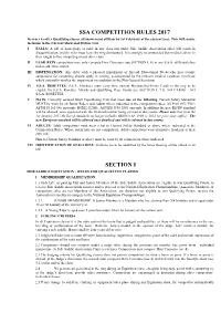 Ssa Competition Rules 2017 Section I
