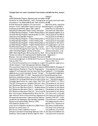 Though There Are Some Standards Listed Below Available for Free, Many of the Documents in This List Are Addenda, Erratum Or Corrigenda