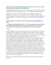 Achnatherum Robustum) and Consequences for Resistance to Insect Herbivores