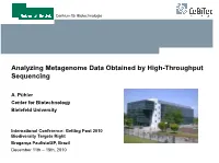 Analyzing Metagenome Data Obtained by High-Throughput Sequencing