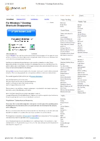Fix Windows 7 Desktop Shortcuts Disappearing”