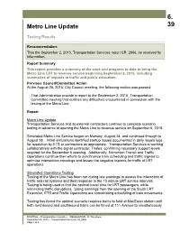 Metro Line Update 39