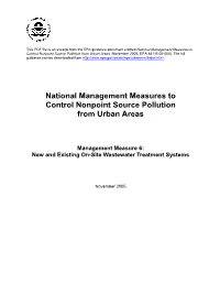 National Management Measures to Control Nonpoint Source Pollution from Urban Areas (November 2005, EPA-841-B-05-004)