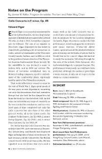 Notes on the Program by James M
