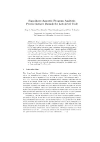 Signedness-Agnostic Program Analysis: Precise Integer Bounds for Low-Level Code