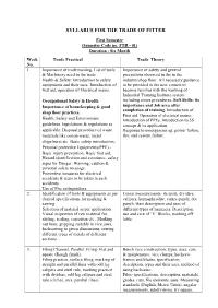 Syllabus for the Trade of Fitter