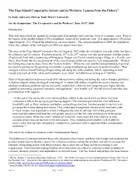 The Fogo Island Cooperative Society and Its Workers: Lessons from the Fishery”