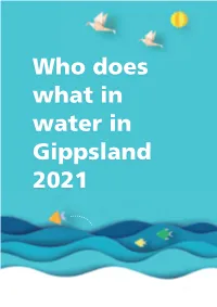 Who Does What in Water in Gippsland 2021 Acknowledgement
