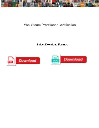 Yoni Steam Practitioner Certification
