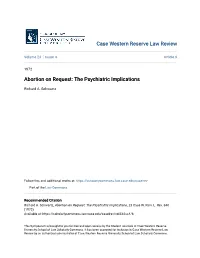 Abortion on Request: the Psychiatric Implications