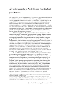 Art Historiography in Australia and New Zealand