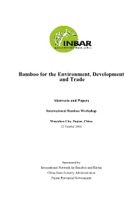 Bamboo for the Environment, Development and Trade