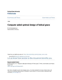 Computer Aided Optimal Design of Helical Gears