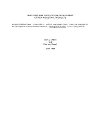 Lead User Analyses for the Development of New Industrial Products