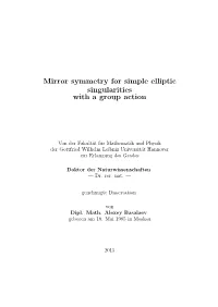 Mirror Symmetry for Simple Elliptic Singularities with a Group Action