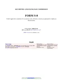 Tuniu Corp Form S-8 Filed 2020-12-11