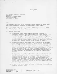 Application for Renewal of License SNM-997