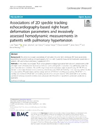 Associations of 2D Speckle Tracking Echocardiography-Based Right Heart