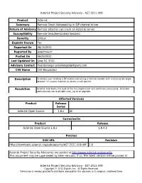AST-2011-009 Product Asterisk Summary Remote Crash Vulnerability in SIP Channel Driver Natu