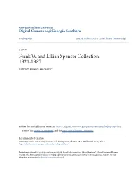 Frank W. and Lillian Spencer Collection, 1921-1987 University Libraries, Lane Library