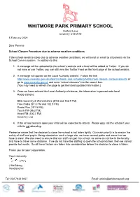 School Closure Procedure for Parents