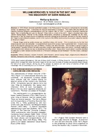 William Herschel's 'Hole in the Sky' and the Discovery Of