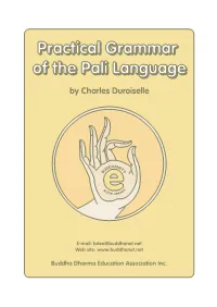 A Grammar of the Pali Language