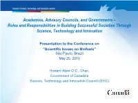 Academies, Advisory Councils, and Governments – Roles and Responsibilities in Building Successful Societies Through Science, Technology and Innovation