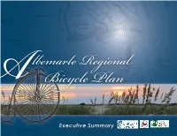 Albemarle Regional Bicycle Plan Executive Summary Introduction