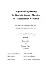 Algorithm Engineering for Realistic Journey Planning in Transportation Networks