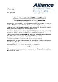 Alliance Acquires an Additional Two E190 Aircraft