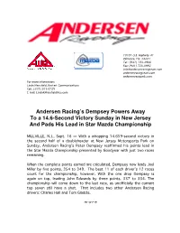 Andersen Racing's Dempsey Powers Away to a 14.6-Second