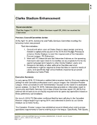 Clarke Stadium Enhancement