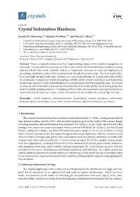 Crystal Indentation Hardness