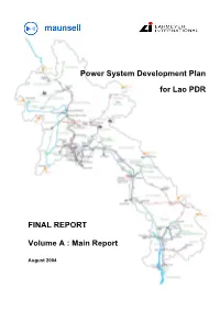 Power System Development Plan for Lao Pdr