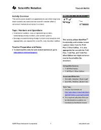 Scientific Notation TEACHER NOTES