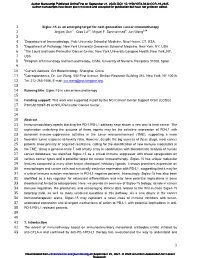 Siglec-15 As an Emerging Target for Next-Generation Cancer Immunotherapy 2 Jingwei Sun1,*, Qiao Lu2,3, Miguel F