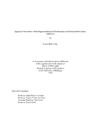 Spectator Narratives: Print Representations of Performance and Nineteenth-Century Audiences