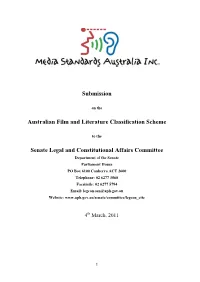 Submission Australian Film and Literature Classification Scheme
