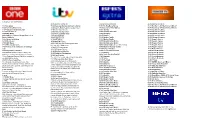 Channels Provided Via BFBS TV. for Technical Help Email Servicedesk@Bfbs.Com All Programme Timings UK 09:25 Saturday Morning