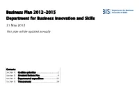 Department for Business, Innovation and Skills