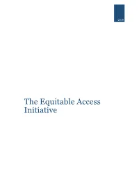 Equitable Access Initiative (EAI) – Developing a New Framework