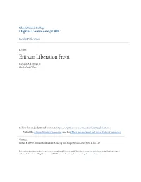 Eritrean Liberation Front Richard A